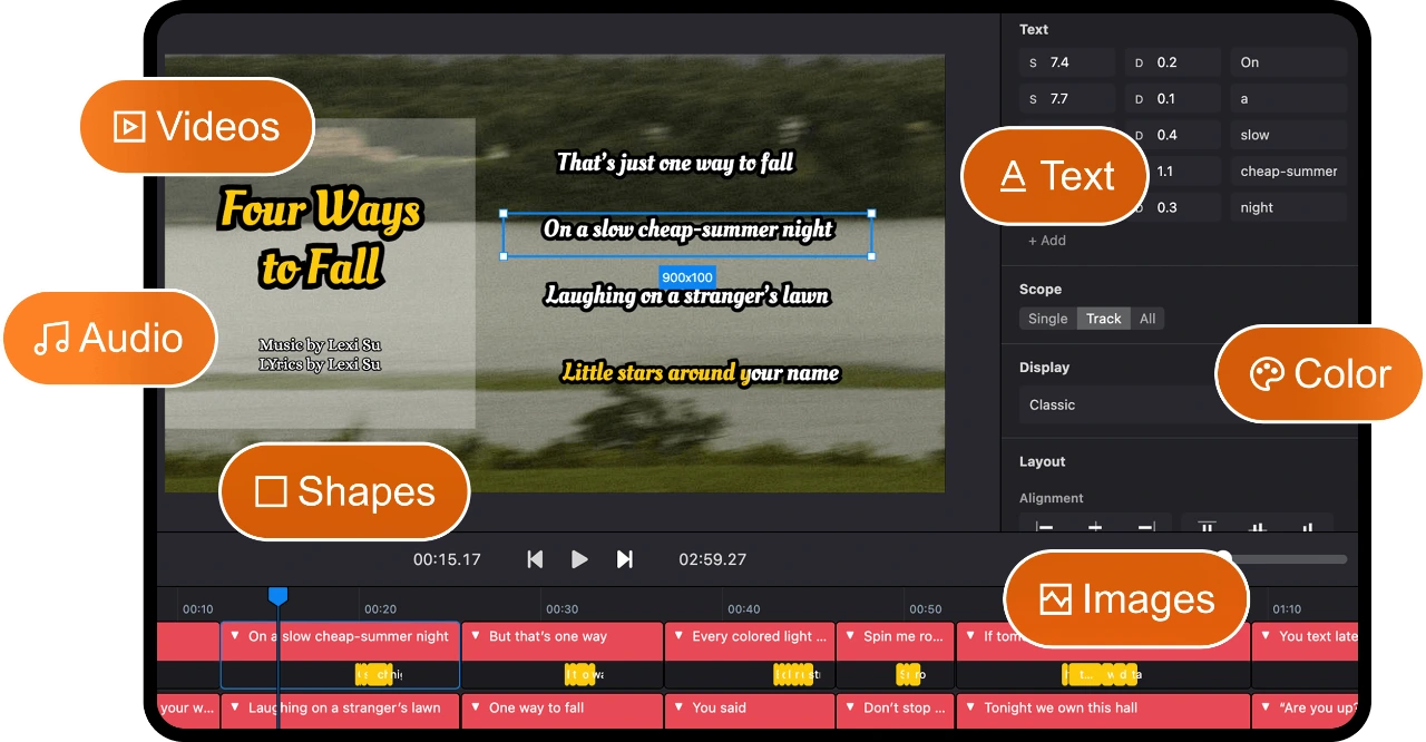 Karadeo all-in-one karaoke editor interface