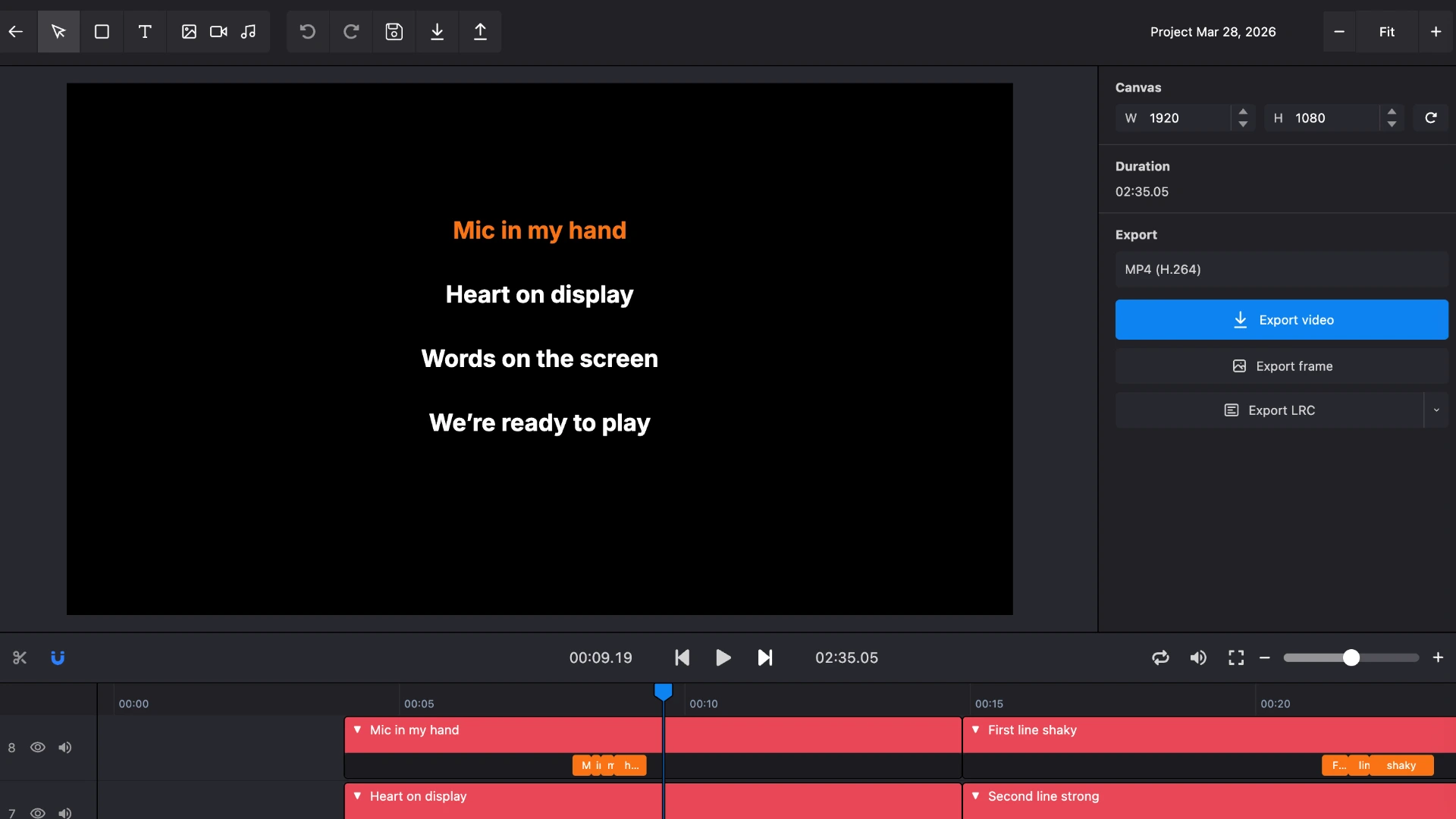 Review word-level timing on the visual timeline in Karadeo AI Karaoke Maker