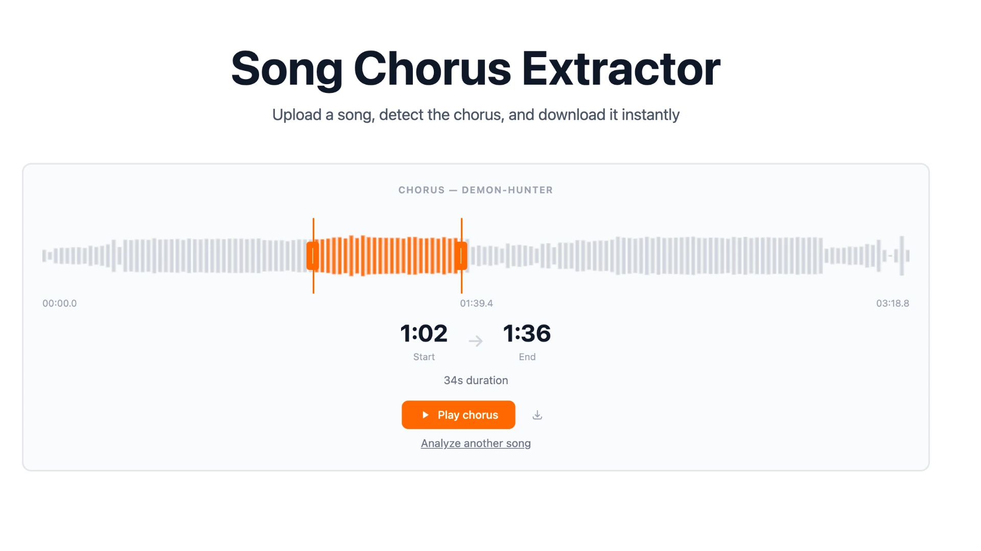 Chorus Extractor — detect and download the chorus of your song